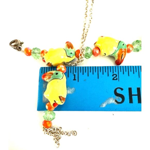 Colorful Parrot Necklace & Bracelet Set With Glass Beads - Picture 8 of 10